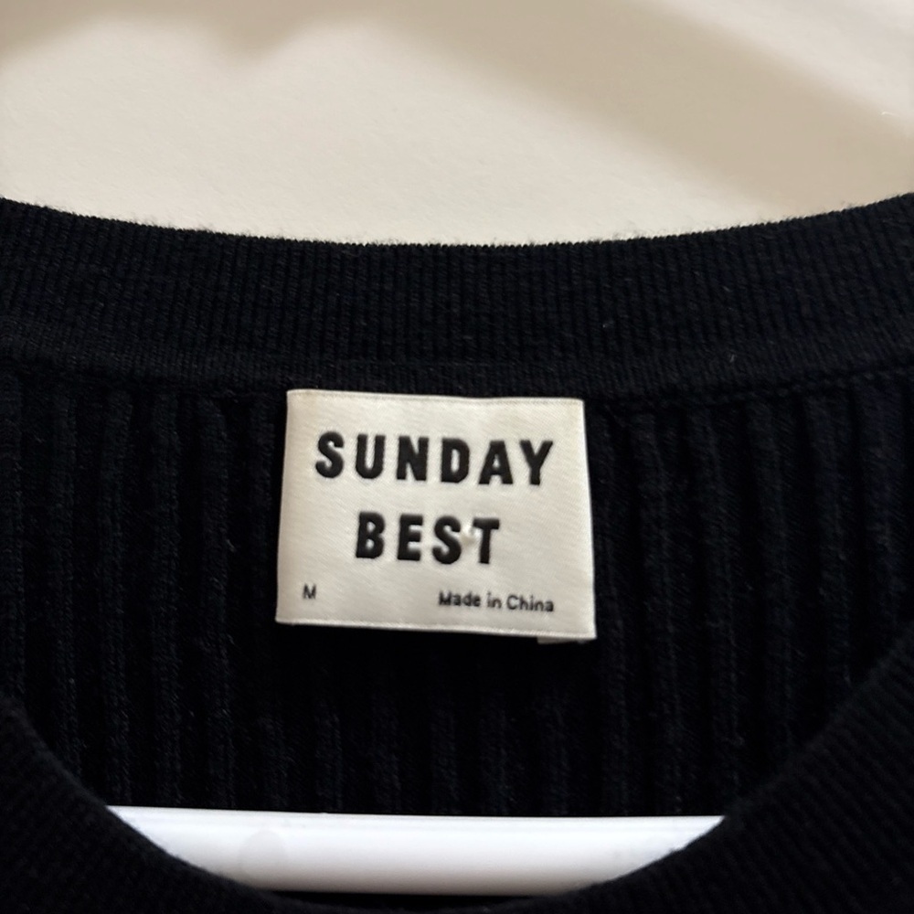 Aritzia Sunday Best Jodie Ribbed Tank Dress Black Minimalist Chic Size Medium - Picture 3 of 4